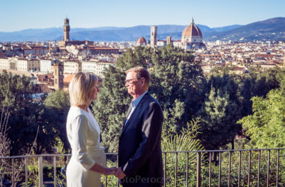 Intimate Vow Renewal in a Hidden Garden of Florence