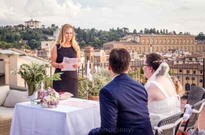 Joyful Hotel Rooftop Wedding in Florence
